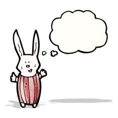 cartoon rabbit with thought bubble N110