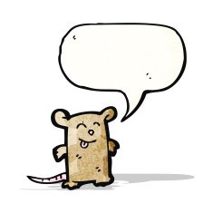 cartoon mouse with speech bubble N25