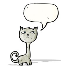 cartoon cat with speech bubble N86