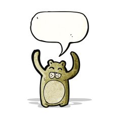 funny bear with speech bubble N2