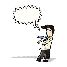 cartoon man in wind shouting