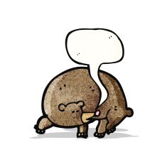 bear with speech bubble cartoon