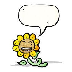 sunflower with speech bubble N2