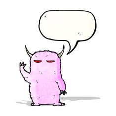 pink furry monster cartoon N3