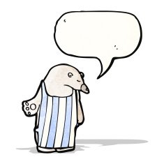 cartoon polar wearing apron
