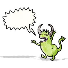 little devil with speech bubble N2