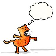 cartoon cat with thought bubble N99