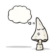 cartoon mushroom with thought bubble N3