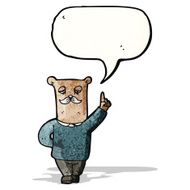 cartoon bear explaining his point