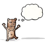 crazy cartoon bear with thought bubble N2