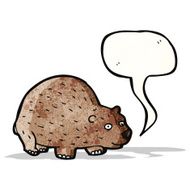 cartoon wombat with speech bubble