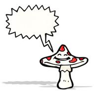 cartoon toadstool with speech bubble N2