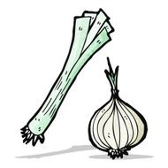 leek and onion cartoon