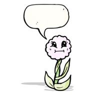 cute cartoon flower with speech bubble