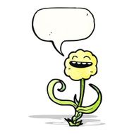 cute cartoon flower with speech bubble N2