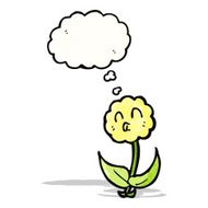 cartoon flower with thought bubble N48