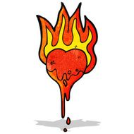 flaming heart cartoon