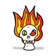 flaming skull cartoon N10