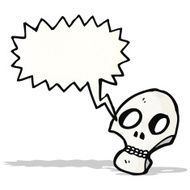 shrieking skull cartoon N6