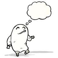 dancing ghost with thought bubble cartoon N2