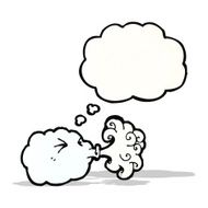 Cartoon Cloud Blowing Wind N4
