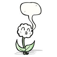 cartoon flower with speech bubble N68