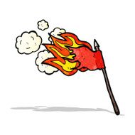 burning flag cartoon