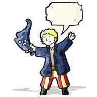 friendly pirate with speech bubble cartoon N2