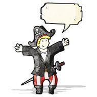 friendly pirate with speech bubble cartoon N3