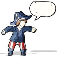friendly pirate with speech bubble cartoon N4