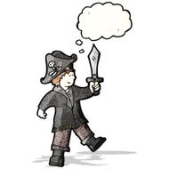 cartoon pirate with thougth bubble