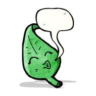 cute leaf with speech bubble cartoon