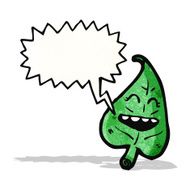 leaf with speech bubble cartoon