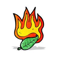 flaming leaf cartoon