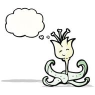 cartoon flower with thought bubble N50
