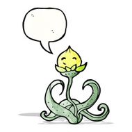 cartoon flower with speech bubble N69