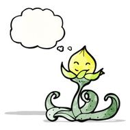 cartoon flower with thought bubble N51