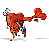 cartoon heart shot with arrow