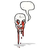 skull with speech bubble cartoon