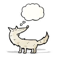 cartoon wolf with thought bubble N30