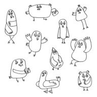bird doodle vector