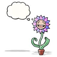 cartoon flower with thought bubble N53
