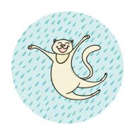 vector rain cat jamp