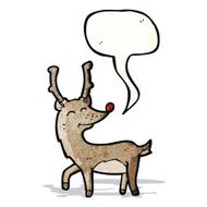 cartoon reindeer with speech bubble