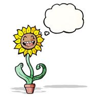 cartoon sunflower with thought bubble N4