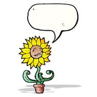cartoon flower with speech bubble N71