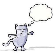 cartoon cat with thought bubble N100