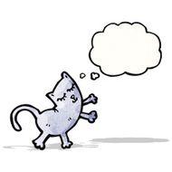 cartoon cat with thought bubble N101