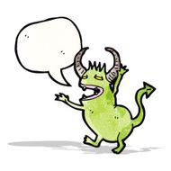 little monster with speech bubble