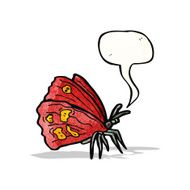 butterfly with speech bubble cartoon